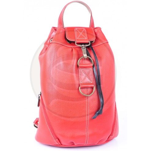 Кожаный рюкзак Skyppi (красный)