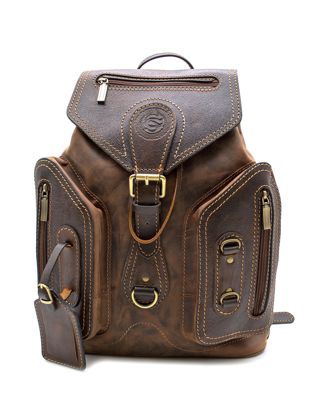 Кожаный рюкзак Стиль 2 (коричневый крейзи)